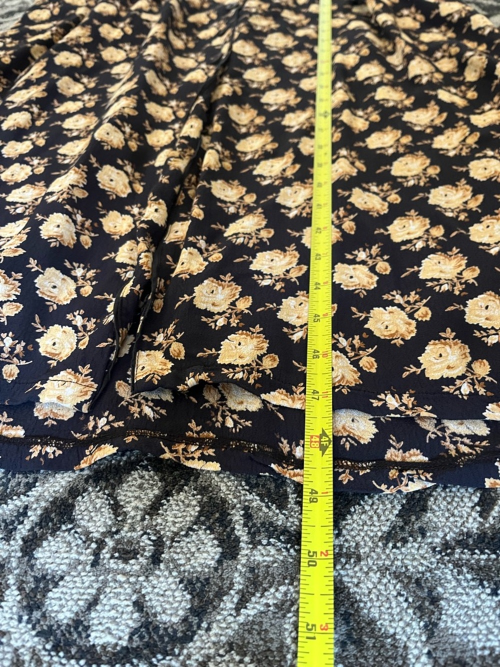 April Cornell Black Dress with Yellow Rose Print vintage Floral print size M - Picture 8 of 10